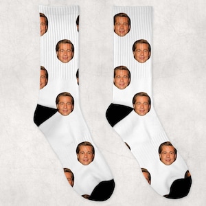Brad Pitt Socks | Celebrity Socks Gift Idea | Socks for Se7en Movie Fans | Funny Socks Gift Idea | Custom Socks Gift Idea