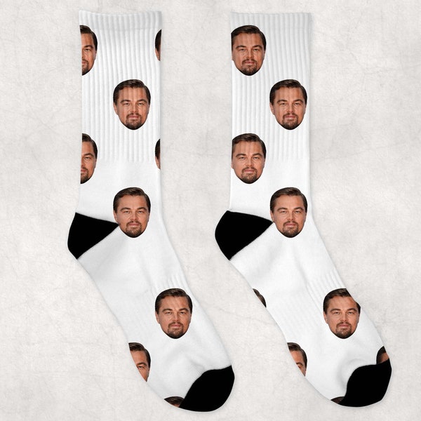 Leonardo DiCaprio Socks | Celebrity Socks Gift Idea | Socks for The Revenant Movie Fans | Funny Socks Gift Idea | Custom Socks Gift Idea