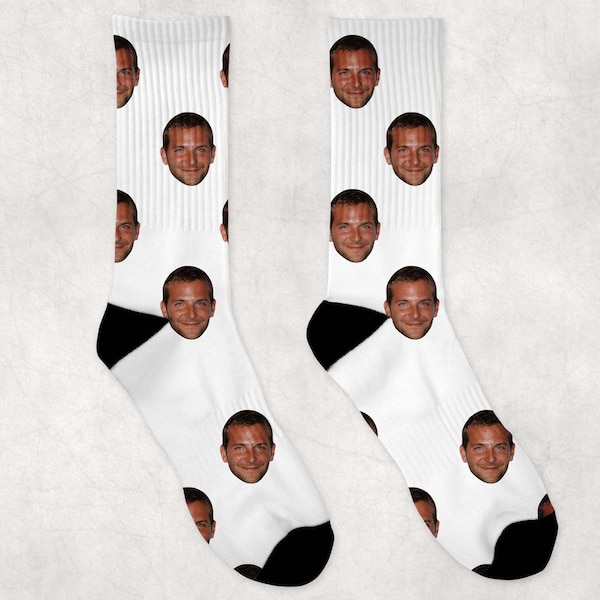 Bradley Cooper Socks | Celebrity Socks Gift Idea | Socks for Wedding Crashers Movie Fans | Funny Socks Gift Idea | Custom Socks Gift Idea