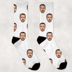 Ryan Gosling Socks | Celebrity Socks Gift Idea | Socks for La La Land Movie Fans | Funny Socks Gift Idea | Custom Socks Gift Idea