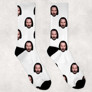 Keanu Reeves Socks | Celebrity Socks Gift Idea | Socks for John Wick Movie Fans | Funny Socks Gift Idea | Custom Socks Gift Idea