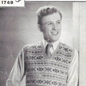 Men&#39;s Fair Isle Pullover Bestway 1749 Chest 38 inches