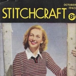 Stitchcraft Magazine Oktober 1943 1940er Jahre Strickanleitungen