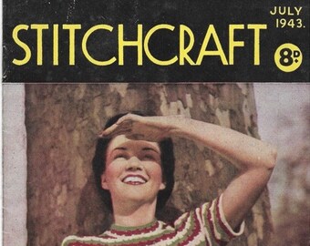 Stitchcraft Magazine July 1943 1940s Knitting Patterns