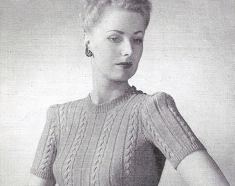 Jersey and Jerkin 1940s Knitting Pattern Bestway 32-33 inches