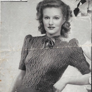 Two Gay Little Jumpers 1940s Knitting Pattern Bestway 532 Bust 32-36 inches