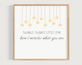 Lámina Twinkle Little Star: Canción infantil, Estrellas doradas (Descarga digital)