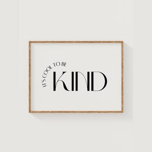Cool to be Kind Art Print | Kids Quote | Children’s Room Wall Decor, Inspirational Quote Prints, Horizontal Poster, Playroom Decor