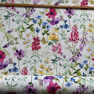 Printed fabric flower meadow 280 cm wide cotton