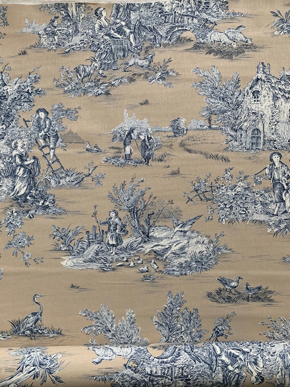 福袋 バースデイ Jouy, De Toile French Etsy - Fabric Printed 書