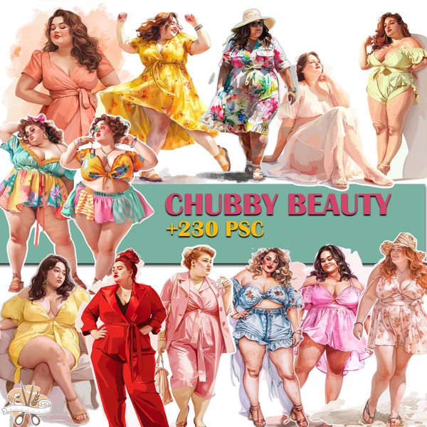 chubby beauty - Curvy Couture: A Digital Collection of + 230 Fashionable Images for Junk Journaling and Scrapbooking Enthusiasts fussy cuts