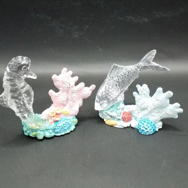NEW -Waterford Crystal Jewels Seahorse and Fish Figures Water Wonders Rare