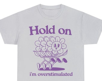 Hold on I'm overstimulated T Shirt, Funny Bear Tee, Meme T Shirt, Unisex T Shirt