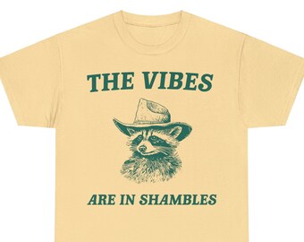 The Vibes Are In Shambles Shirt - Raccoon Tshirt -  Funny Meme Gifts - Raccoon Gifts VBA02