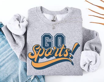 Go Sports Sweatshirt, Game Day Sweatshirt, Sports Sweatshirt, Game Day Vibes Crewneck, Sunday  Football Mom
