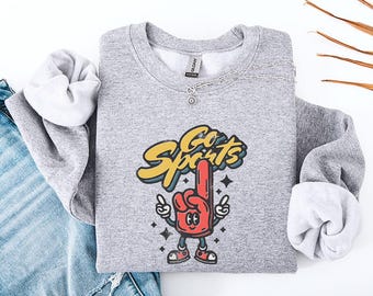 Go Sports Sweatshirt, Game Day Sweatshirt, Sports Sweatshirt, Game Day Vibes Crewneck, Sunday  Football Mom