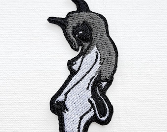 Sexy Demon Girl Embroidered Patch, Gothic Applique