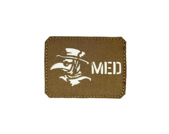 Steampunk Plague Doctor Patch, Gothic MED Lettering, Lasercut Nylon (7.7x6cm)