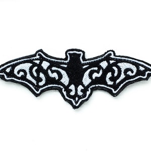 Goth-vleermuis geborduurde patch, gothic-patch, vleermuis-patch, gotische vleermuis-patch, gotische patches, halloween-patch, satanische patch, hekserij-patches
