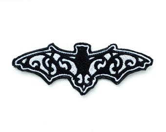 Goth-vleermuis geborduurde patch, gotische accessoires, morele patch