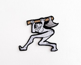 Medieval Weirdo Embroidered Patch: Man with Axe