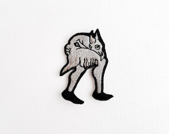 Medieval Creature Embroidered Patch, Mythical Creature Patch, Suffering Middle Ages Patch, Weird Creature Patch, Medieval Folklore Patch