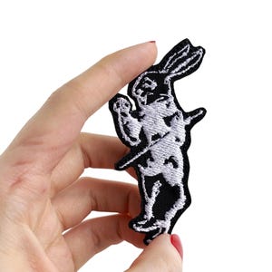 Medieval Bunny Embroidered Patch, Medieval Rabbit Patch, Medieval Creature Patch, Medieval Patch, Suffering Medieval Patch, Middle Ages Art