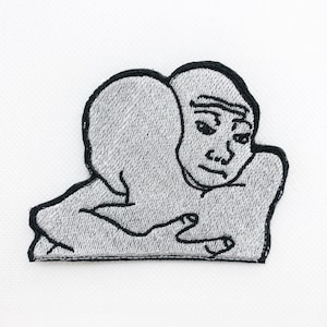 I Know That Feel Bro Wojak Embroidered Patch, Wojak Hugs Patch, Internet Meme Patches, Wojak Embroidery Patches, Feels Guy Patch, Hugs Patch