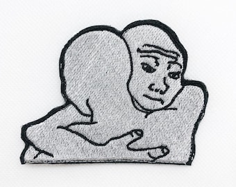 Wojak Hugs geborduurde patch: I Know That Feel Bro Meme