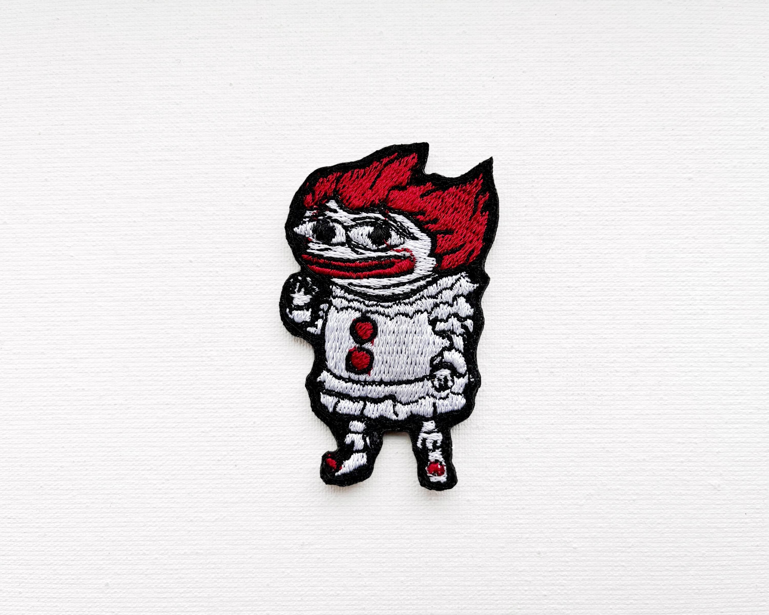 Pepe the Frog Sad Clown Embroidered Patch: Meme Morale Patch