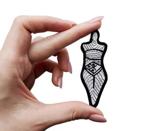 Scythian Ethnic Embroidered Patch, Manuscript Art, Hooks & Loops Backed