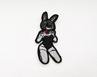 Bunny Girl Embroidered Patch, Adult Kinky Morale Patch