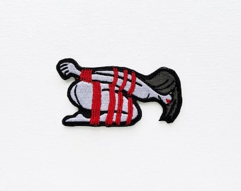 Shibari Girl Patch, shibari patch, kinky, adult patches, 18+ patch, embroidered patch, sexy girl patch, fetish patches, morale patches