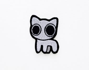 BTW Creature Embroidered Patch, Neurodivergent Cat Symbol, ADHD Accessory