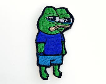 Green Frog Embroidered Morale Patch: Pepe Meme Patch