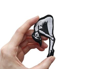 Sexy Girl Embroidered Patch, Gothic Kinky Morale Patch, Adult Fun