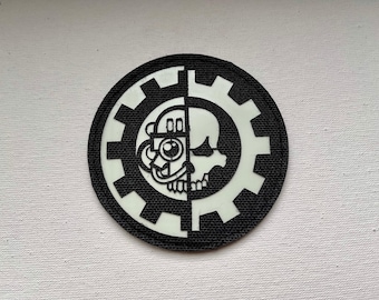 Glow in the Dark Skull Patch: Lasercut Nylon Morale Patch