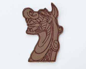 Drakar Head Embroidered Patch: Viking Morale Patch