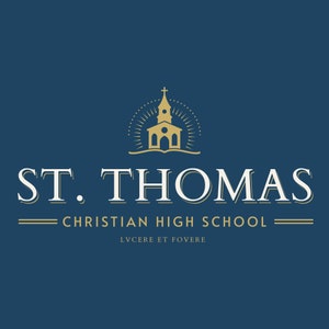 Church premade logo cross circle star with ministry name SVG instant download