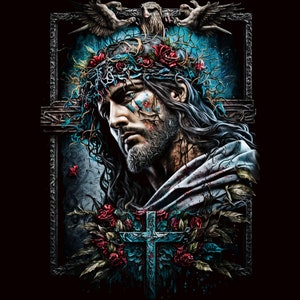 Jesus PNG Digital Jesus Dornenkrone Jesus Design Christian png Jesus Design für Hemden Retter Jesus jpg Jesus Christus png Religiös