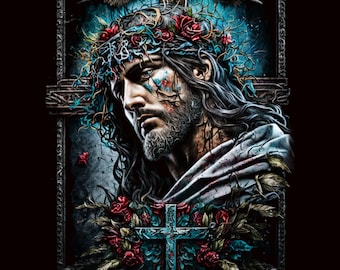 Jesus Christ PNG, Crown of Thorns Design (Digital Download)