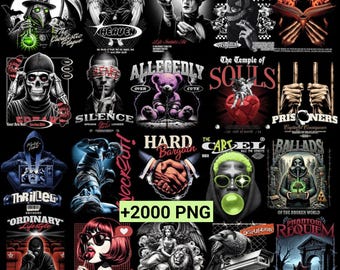 2000 + Streetwear PNG Designs, T-Shirt Design Bundle, Flower Streetwear Design Bundle, Urban T-Shirt Design Bundle