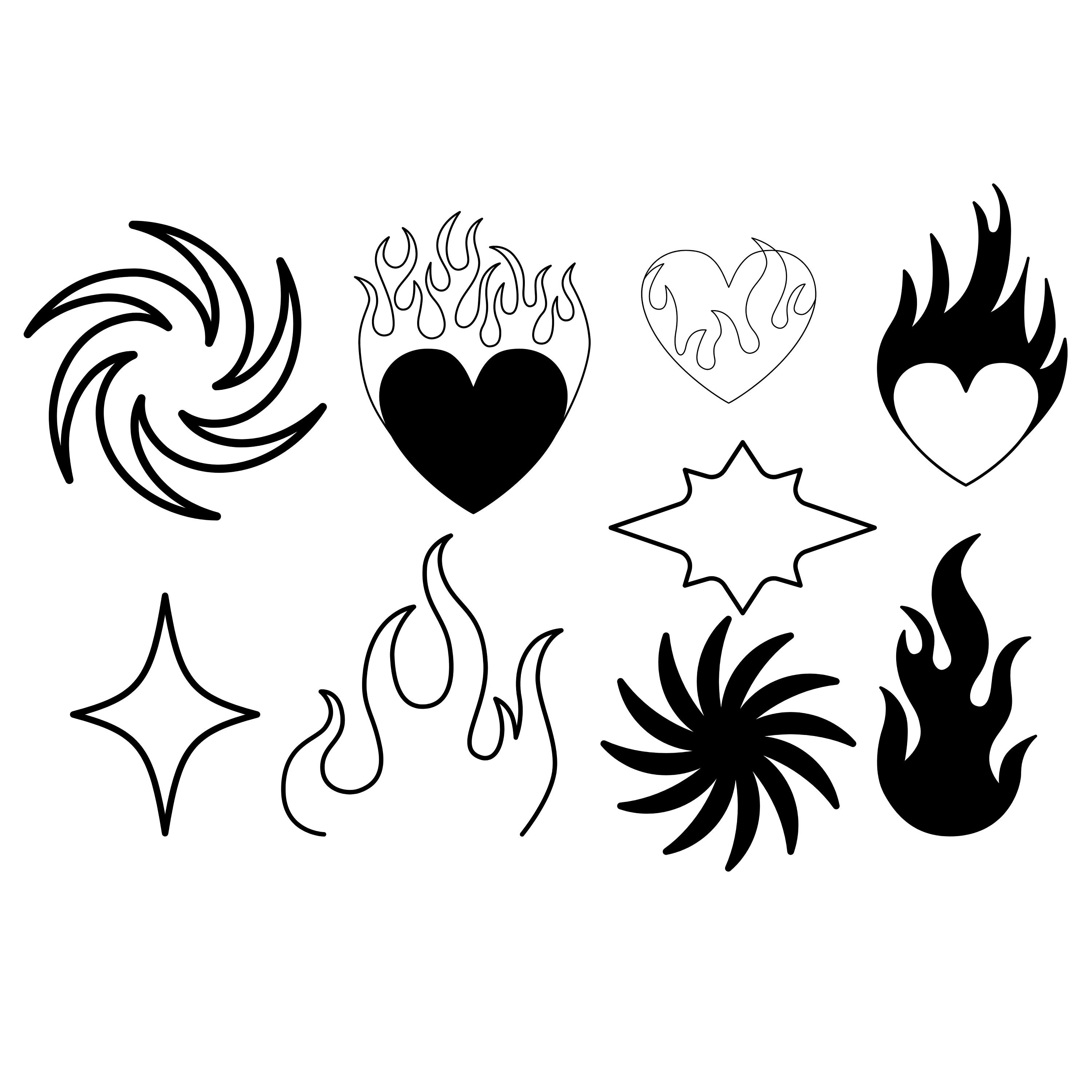 Fire flame tattoo Royalty Free Vector Image - VectorStock