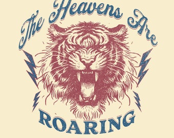 Roaring Heavens Tiger PNG, Christian Sublimation Design (Digital Download)