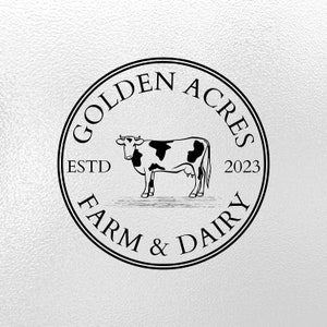 Farm & Dairy Logo Design - Custom Logo Design - Farm Branding Package - Cow Logo Design - Customizable