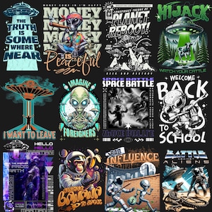 100+Cosmic Alien PNG Collection – UFO and Outer Space Clipart Set for Digital Art, Extraterrestrial Graphics, Alien Illustration Pack