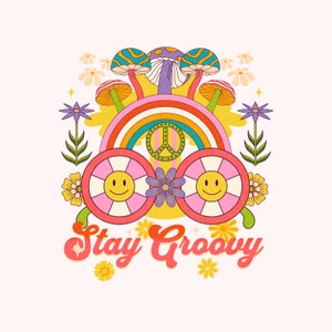 Retro Stay Groovy png, Summer Shirt Png, Hippie Summer Png, Hippie 70s Summer png, Peace Sign png, Summer Png, preppy popular shirt png