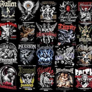 Angelic Streetwear Designs: Exceptional T-Shirt Design Bundle with Aesthetic Touch