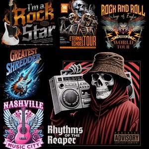 Exclusive Rock Band PNG Pack,Premium Bundle of Trendy Urban Style Graphics