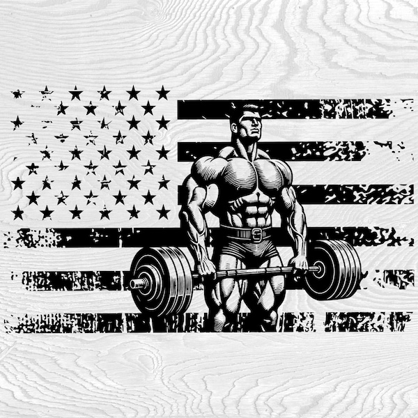 Bodybuilding with usa flag Svg, Workout Physique Svg Png, Gym, Body Builder Svg